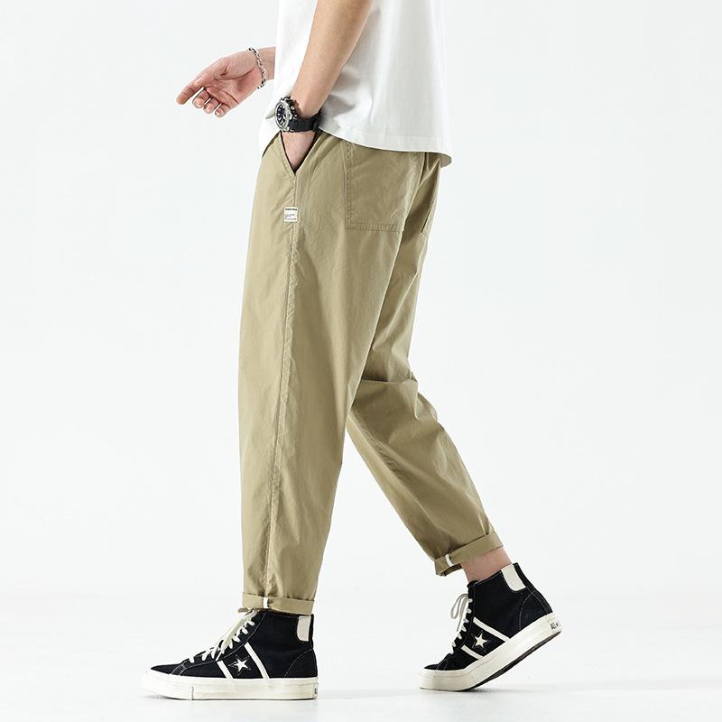 チノパン メンズ イージーパンツ スリムストレート 夏向け ゴム留め 薄手 ロング丈 無地シンプル メンズファション | ホームアイホーム | 10