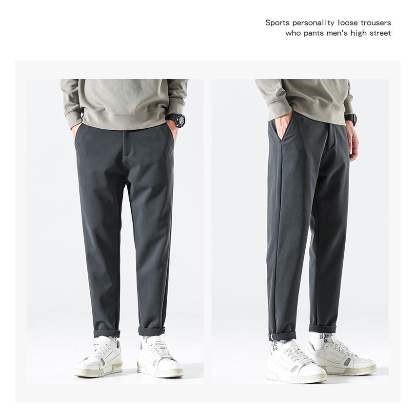 メンズ チノパン スリム ストレート ロング丈 無地 シンプル ひんやり 夏 カジュアルパンツ ロングパンツ スタイリッシュ | ホームアイホーム | 11