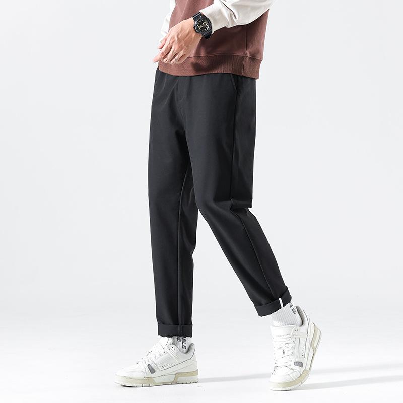 メンズ チノパン スリム ストレート ロング丈 無地 シンプル ひんやり 夏 カジュアルパンツ ロングパンツ スタイリッシュ | ホームアイホーム | 04