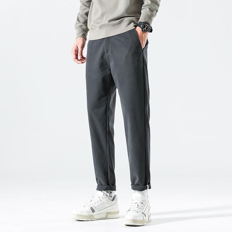 メンズ チノパン スリム ストレート ロング丈 無地 シンプル ひんやり 夏 カジュアルパンツ ロングパンツ スタイリッシュ | ホームアイホーム | 05