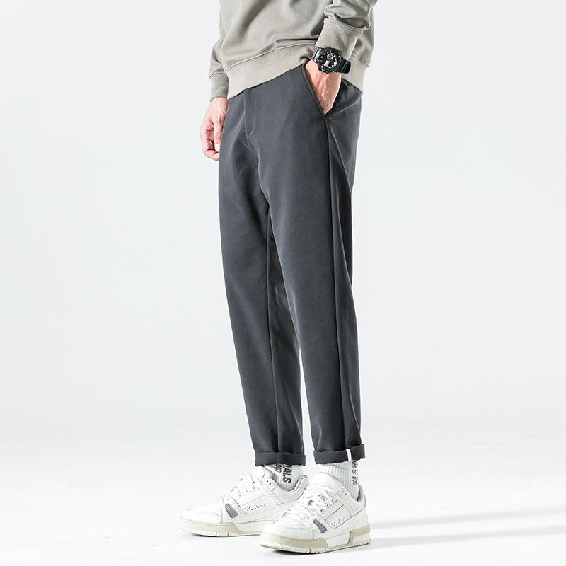 メンズ チノパン スリム ストレート ロング丈 無地 シンプル ひんやり 夏 カジュアルパンツ ロングパンツ スタイリッシュ | ホームアイホーム | 06