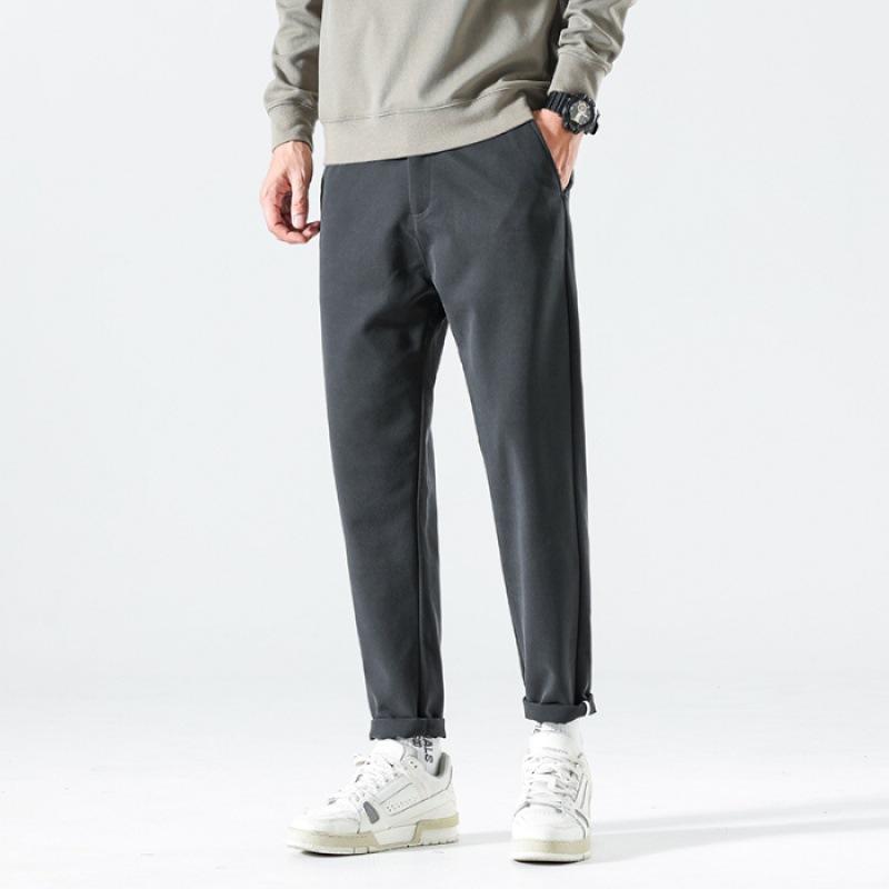 メンズ チノパン スリム ストレート ロング丈 無地 シンプル ひんやり 夏 カジュアルパンツ ロングパンツ スタイリッシュ | ホームアイホーム | 02
