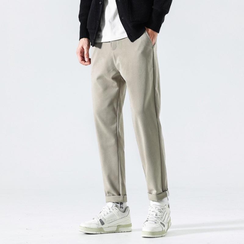 メンズ チノパン スリム ストレート ロング丈 無地 シンプル ひんやり 夏 カジュアルパンツ ロングパンツ スタイリッシュ | ホームアイホーム | 03