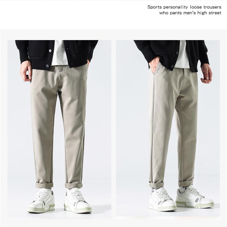 メンズ チノパン スリム ストレート ロング丈 無地 シンプル ひんやり 夏 カジュアルパンツ ロングパンツ スタイリッシュ | ホームアイホーム | 08