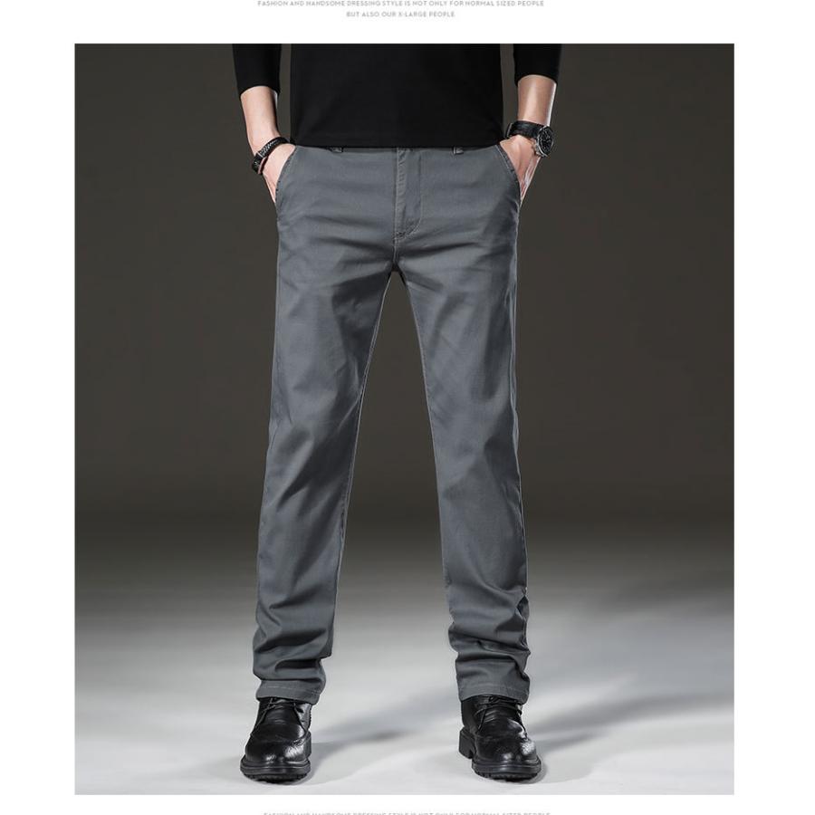 チノパン メンズス スリム トレッチパンツ ストレート グレー 黒パンツ メンズボトムス ロングパンツ 春秋 紳士 男性 ズボン | ホームアイホーム | 15