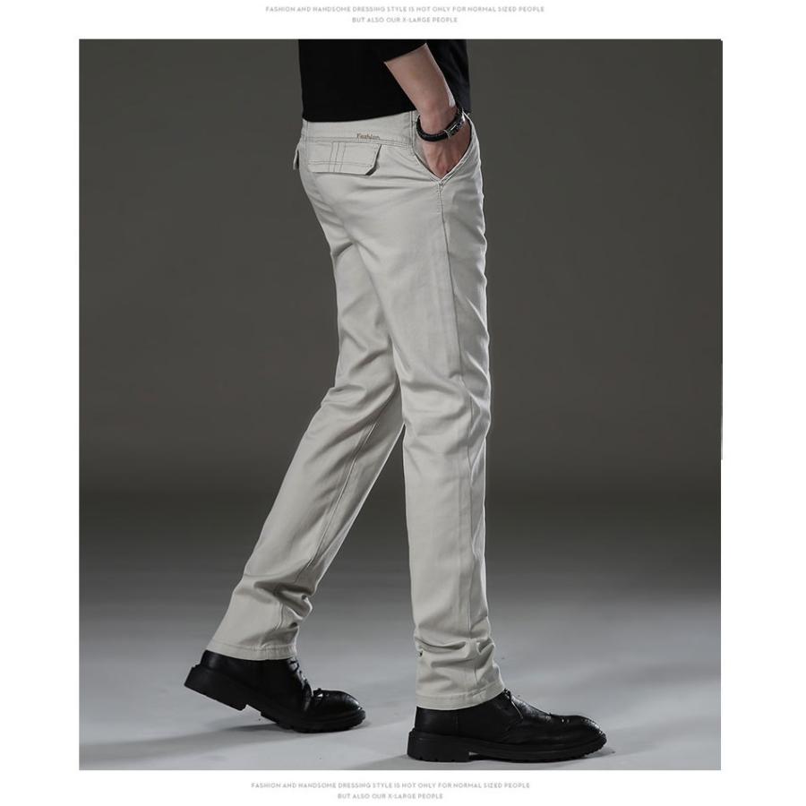 チノパン メンズス スリム トレッチパンツ ストレート グレー 黒パンツ メンズボトムス ロングパンツ 春秋 紳士 男性 ズボン | ホームアイホーム | 19