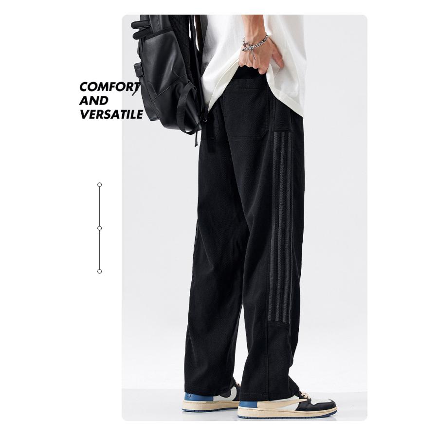 スウェットパンツ ジャージ ライン入り メンズ おしゃれ スポーツ 部屋着 ストレート ロング丈 イージーパンツ ゴムウェスト カジュアル ゆったり 美脚 ズボン | ホームアイホーム | 13