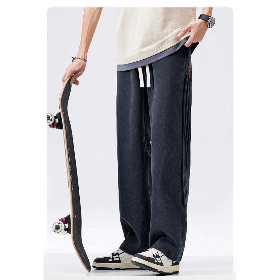 スウェットパンツ ジャージ ライン入り メンズ おしゃれ スポーツ 部屋着 ストレート ロング丈 イージーパンツ ゴムウェスト カジュアル ゆったり 美脚 ズボン | ホームアイホーム | 14