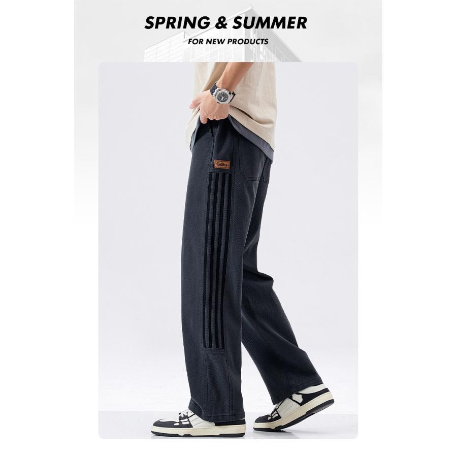 スウェットパンツ ジャージ ライン入り メンズ おしゃれ スポーツ 部屋着 ストレート ロング丈 イージーパンツ ゴムウェスト カジュアル ゆったり 美脚 ズボン | ホームアイホーム | 15