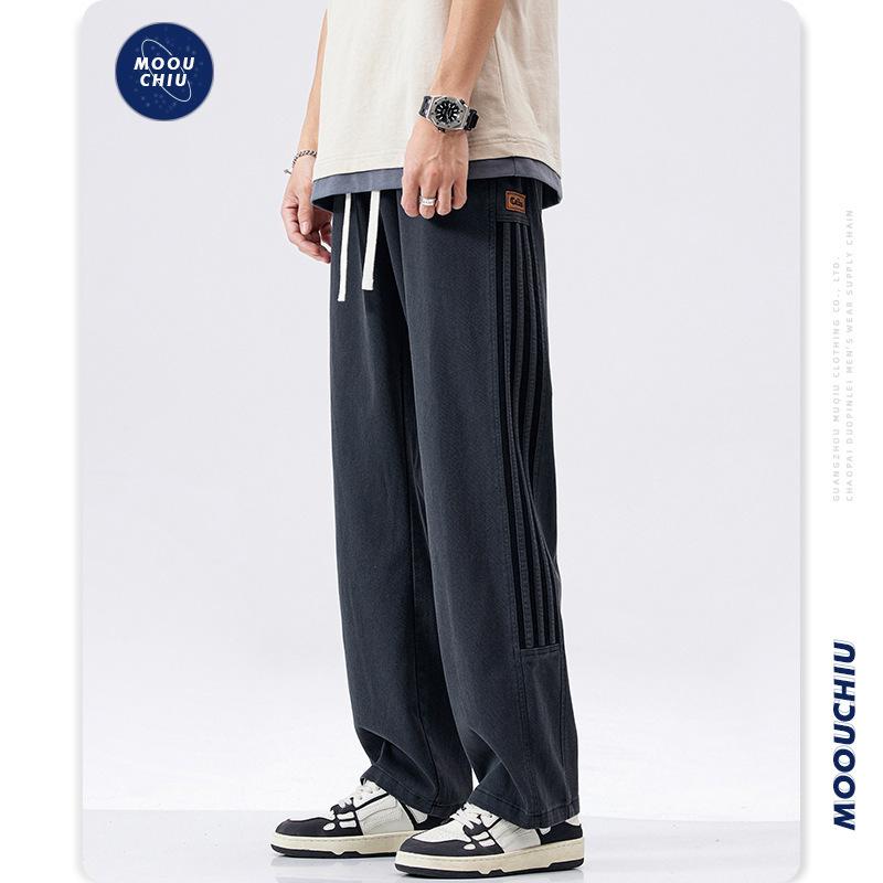 スウェットパンツ ジャージ ライン入り メンズ おしゃれ スポーツ 部屋着 ストレート ロング丈 イージーパンツ ゴムウェスト カジュアル ゆったり 美脚 ズボン | ホームアイホーム | 03