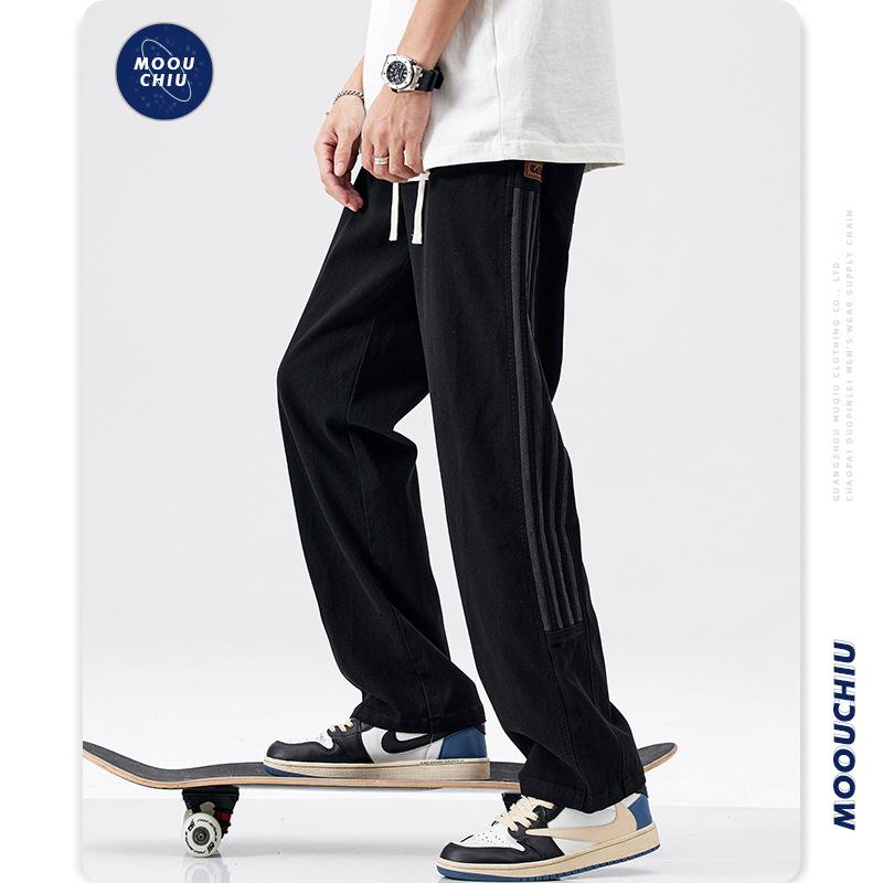 スウェットパンツ ジャージ ライン入り メンズ おしゃれ スポーツ 部屋着 ストレート ロング丈 イージーパンツ ゴムウェスト カジュアル ゆったり 美脚 ズボン | ホームアイホーム | 05