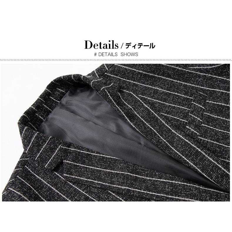 テーラードジャケット メンズ シングル ストライプ AB杢 通勤 杢調 ディリー テーラード春秋 | ホームアイホーム | 06