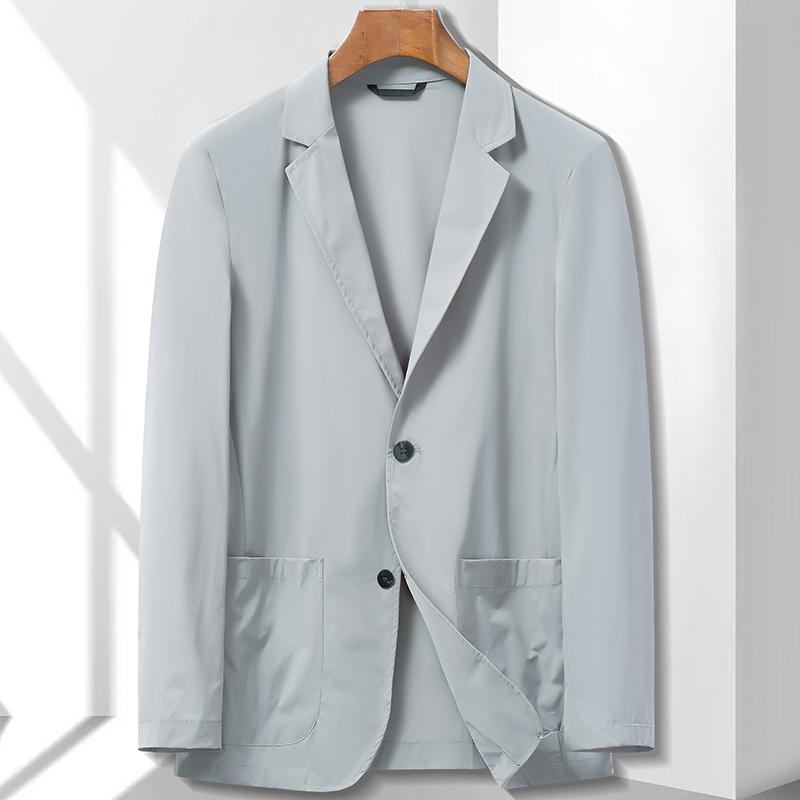 テーラードジャケット ブレザー メンズ ウインドブレーカー 軽量 ライトアウター ストレッチ 夏 接触冷感 ドライ 通気性 クールビズ 涼しい 通勤 サラサラ | ホームアイホーム | 01