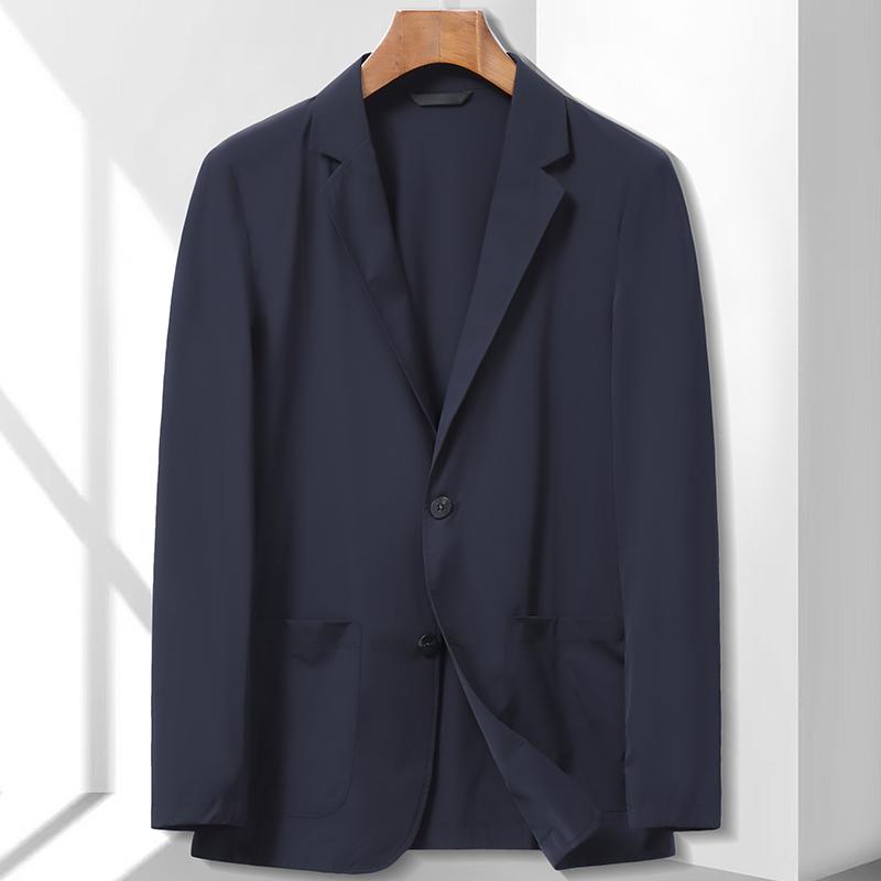 テーラードジャケット ブレザー メンズ ウインドブレーカー 軽量 ライトアウター ストレッチ 夏 接触冷感 ドライ 通気性 クールビズ 涼しい 通勤 サラサラ | ホームアイホーム | 03