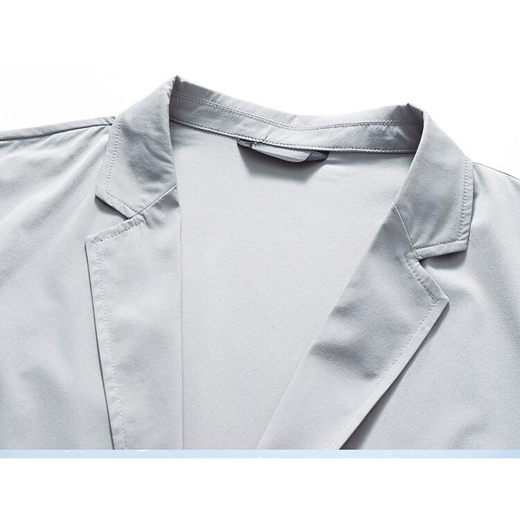 テーラードジャケット ブレザー メンズ ウインドブレーカー 軽量 ライトアウター ストレッチ 夏 接触冷感 ドライ 通気性 クールビズ 涼しい 通勤 サラサラ | ホームアイホーム | 09