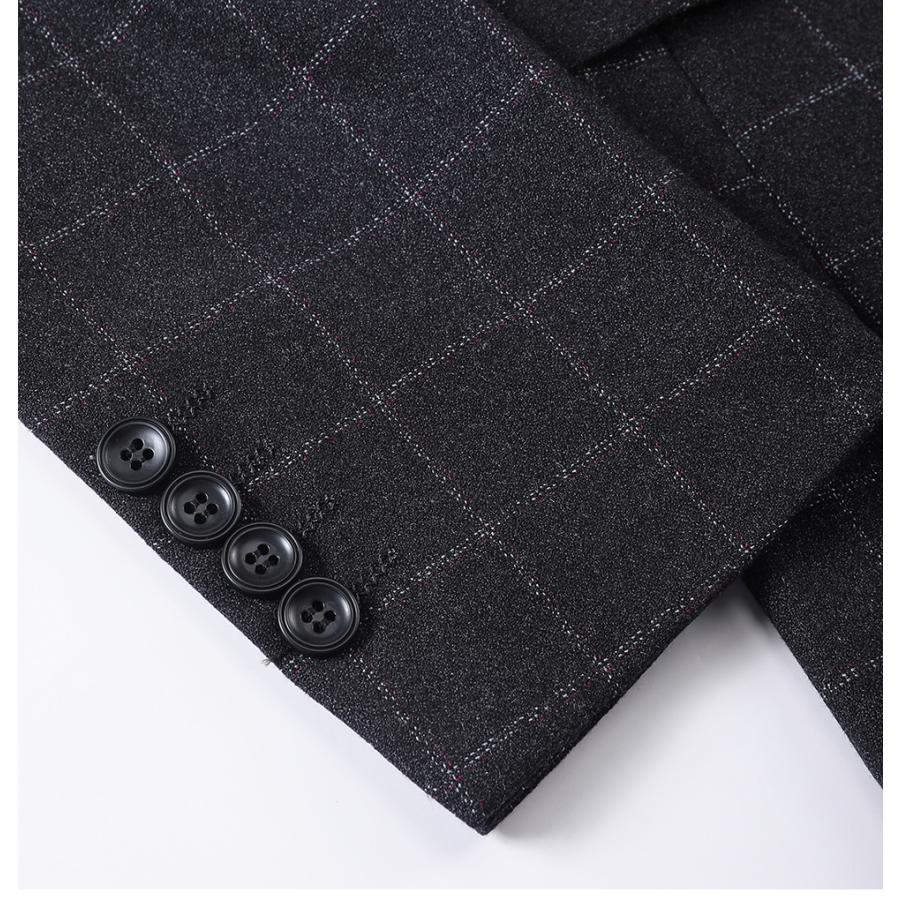 テーラード ジャケット メンズ チェック柄 ビジカジ 2釦 ブローチ無し スタイリッシュ 紳士服 通勤 春 秋 冬 カジュアル ビジネス ブレザー テレワーク | ホームアイホーム | 11