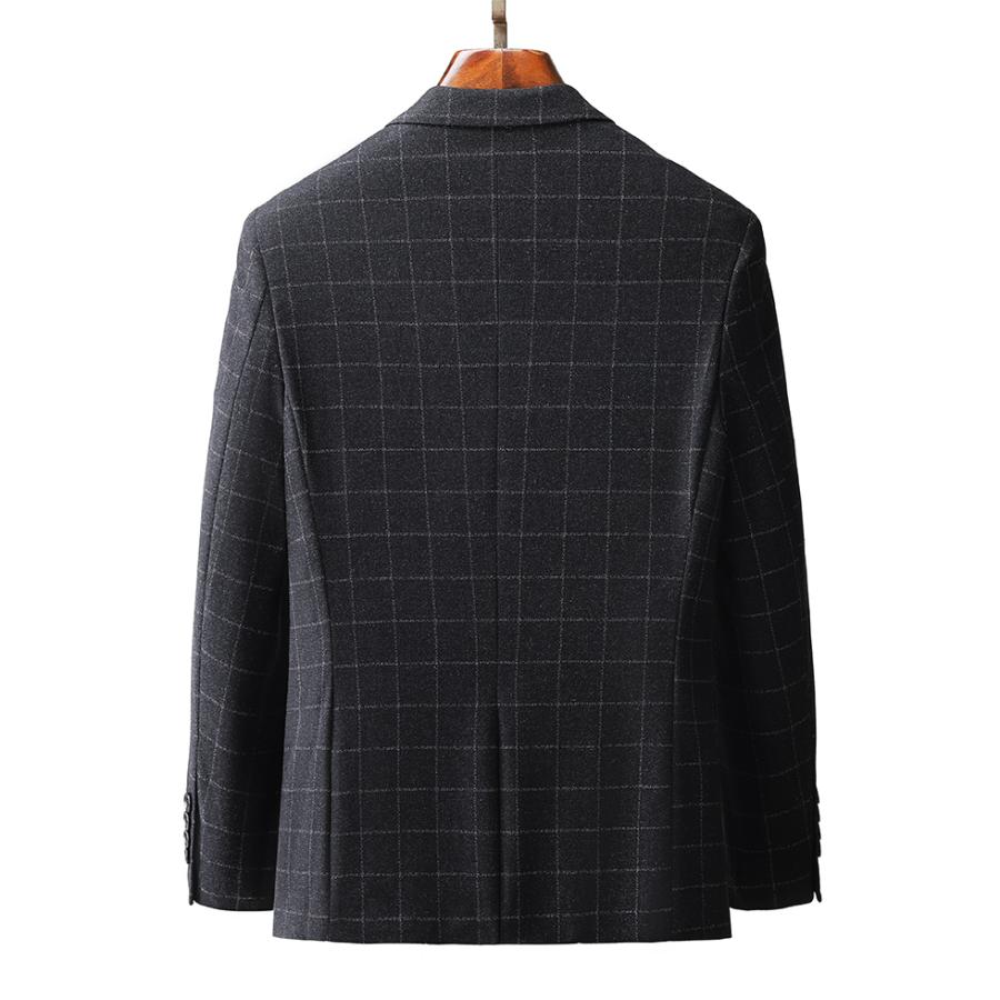 テーラード ジャケット メンズ チェック柄 ビジカジ 2釦 ブローチ無し スタイリッシュ 紳士服 通勤 春 秋 冬 カジュアル ビジネス ブレザー テレワーク | ホームアイホーム | 04