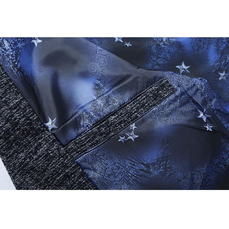 テーラードジャケット メンズ ブレザー 総柄 スリム 秋冬ビジネス カジュアル | ホームアイホーム | 09