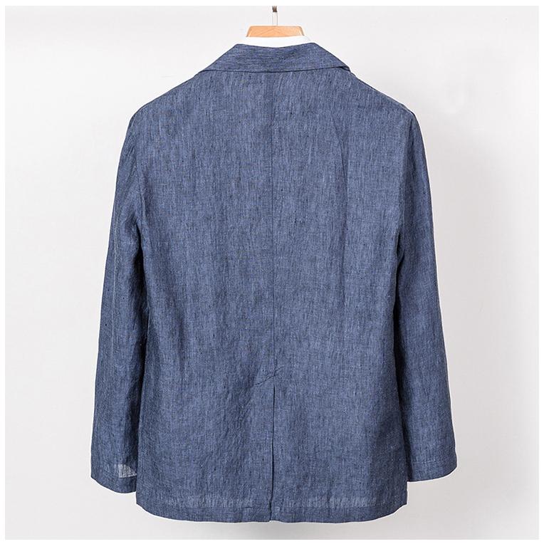 テーラードジャケット リネン 2ボタン メンズ シングル シンプル 無地 ブレザー ビジネス カジュアル 100％麻 通気 通勤 春 夏 秋 | ホームアイホーム | 03