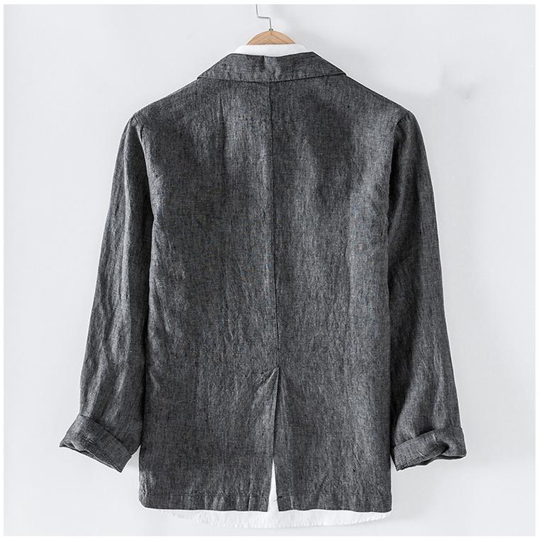 テーラードジャケット リネン 2ボタン メンズ シングル シンプル 無地 ブレザー ビジネス カジュアル 100％麻 通気 通勤 春 夏 秋 | ホームアイホーム | 05