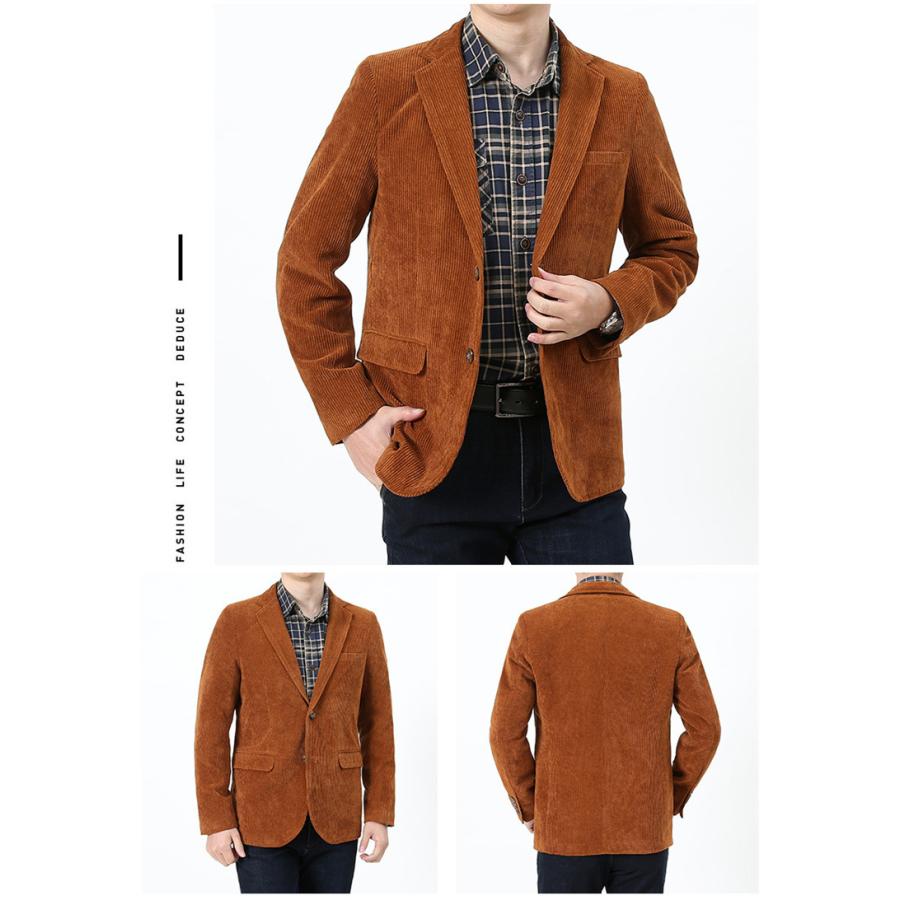 テーラードジャケット メンズ コーデュロイ 無地 コール天 保温暖かい 秋冬カジュアル ビジネスコート 通勤 仕事 スタイリッシュ | ホームアイホーム | 17