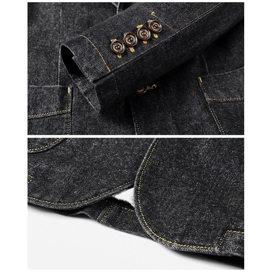 ジャケット デニムテーラード ブレザー メンズ 2ボタンカジュアル デニムジャケット アウター スタイリッシュ | ホームアイホーム | 09