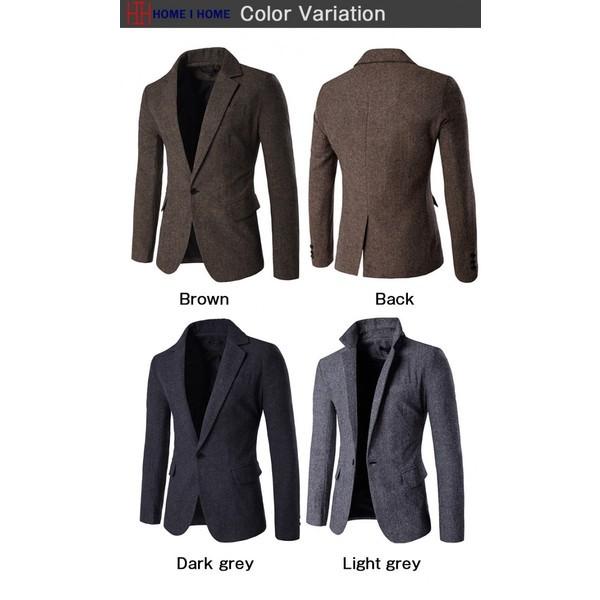 テーラードジャケット メンズ シェブロン柄 ヘリンボーン ワンボタン シンプル カジュアル ファッション | ホームアイホーム | 04