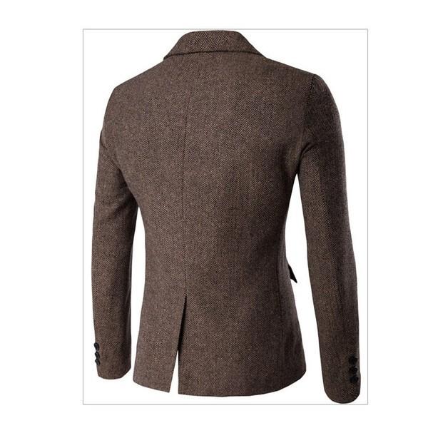 テーラードジャケット メンズ シェブロン柄 ヘリンボーン ワンボタン シンプル カジュアル ファッション | ホームアイホーム | 01