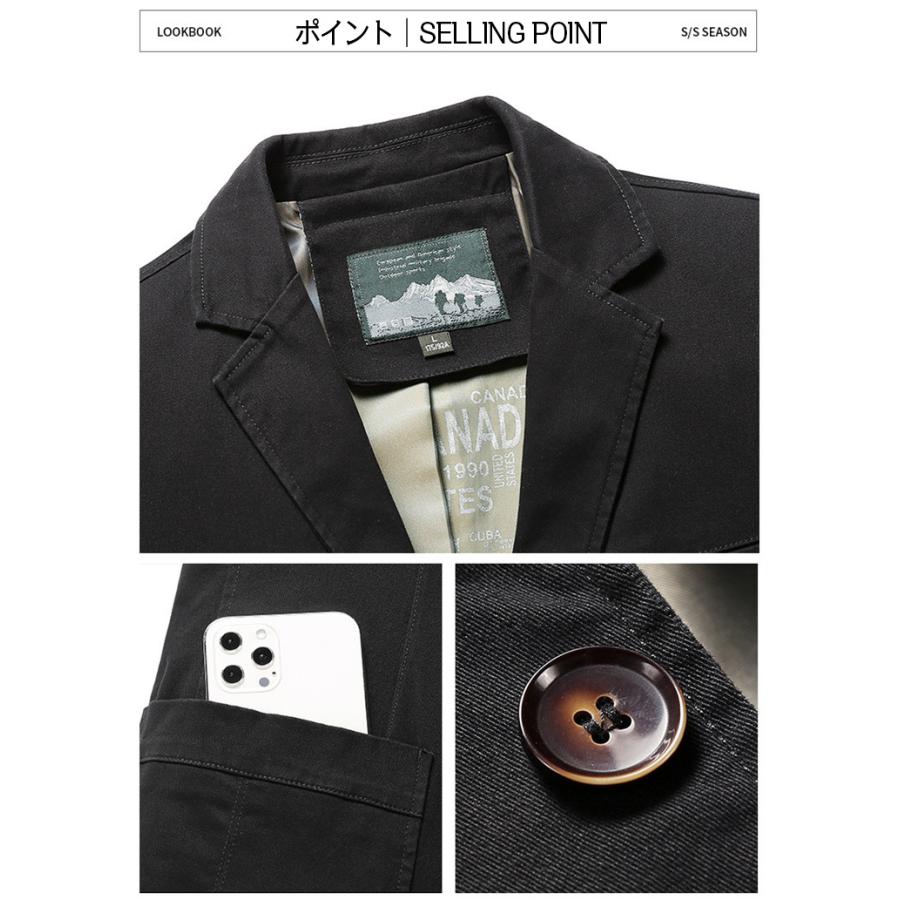 テーラードジャケット メンズ ジャケット 長袖 ストレッチ オフィス アウター カジュアル 父の日 スーツ タイト ギフト ブレザー 大きいサイズ | ブランド登録なし | 17