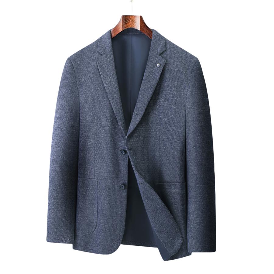 テーラード ジャケット メンズ ブローチ付属 おしゃれ 柄物 ブレザー ブルゾン 2ボタン ストレッチ ビジネス きれいめ メンズファッション オフィスカジュアル | ホームアイホーム