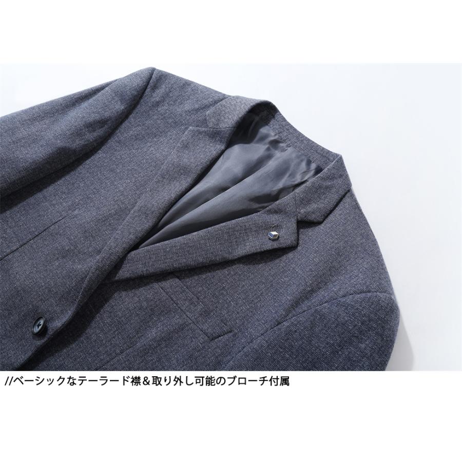 テーラード ジャケット メンズ ブローチ付属 おしゃれ 柄物 ブレザー ブルゾン 2ボタン ストレッチ ビジネス きれいめ メンズファッション オフィスカジュアル | ホームアイホーム | 02