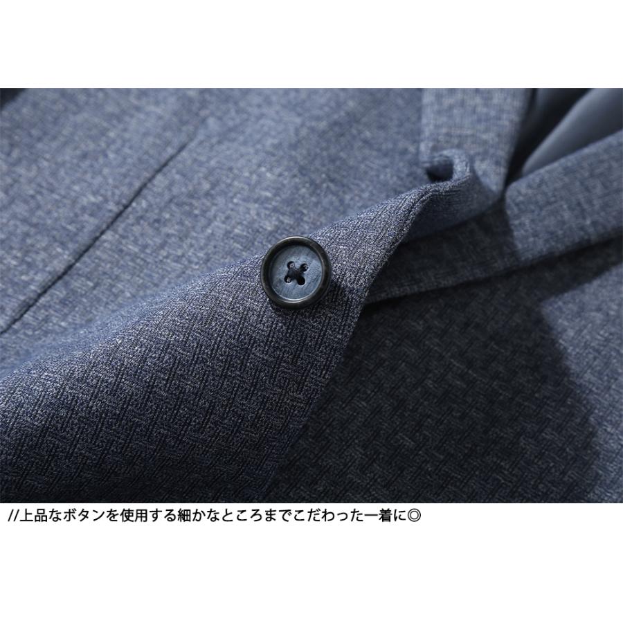 テーラード ジャケット メンズ ブローチ付属 おしゃれ 柄物 ブレザー ブルゾン 2ボタン ストレッチ ビジネス きれいめ メンズファッション オフィスカジュアル | ホームアイホーム | 05