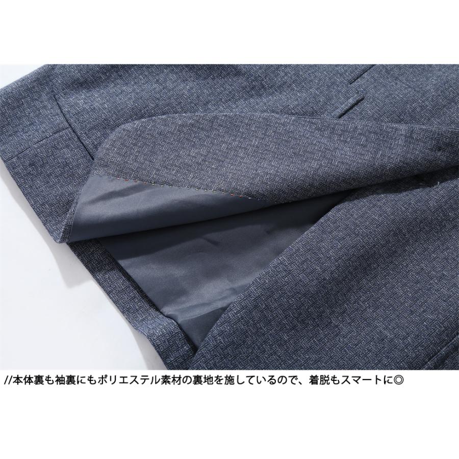 テーラード ジャケット メンズ ブローチ付属 おしゃれ 柄物 ブレザー ブルゾン 2ボタン ストレッチ ビジネス きれいめ メンズファッション オフィスカジュアル | ホームアイホーム | 07