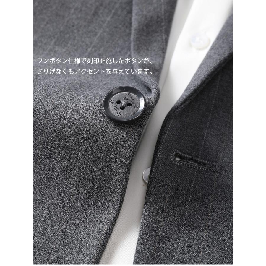 ジャケット メンズ テーラードジャケット ウール ストライプ柄 ブローチ付き おしゃれ ウール混 ウールジャケット 春 秋 冬 メンズアウター 30代 40代 50代 | ホームアイホーム | 11