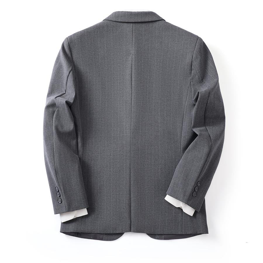 ジャケット メンズ テーラードジャケット ウール ストライプ柄 ブローチ付き おしゃれ ウール混 ウールジャケット 春 秋 冬 メンズアウター 30代 40代 50代 | ホームアイホーム | 03