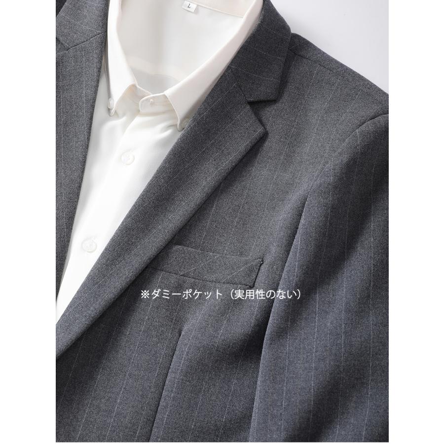 ジャケット メンズ テーラードジャケット ウール ストライプ柄 ブローチ付き おしゃれ ウール混 ウールジャケット 春 秋 冬 メンズアウター 30代 40代 50代 | ホームアイホーム | 06