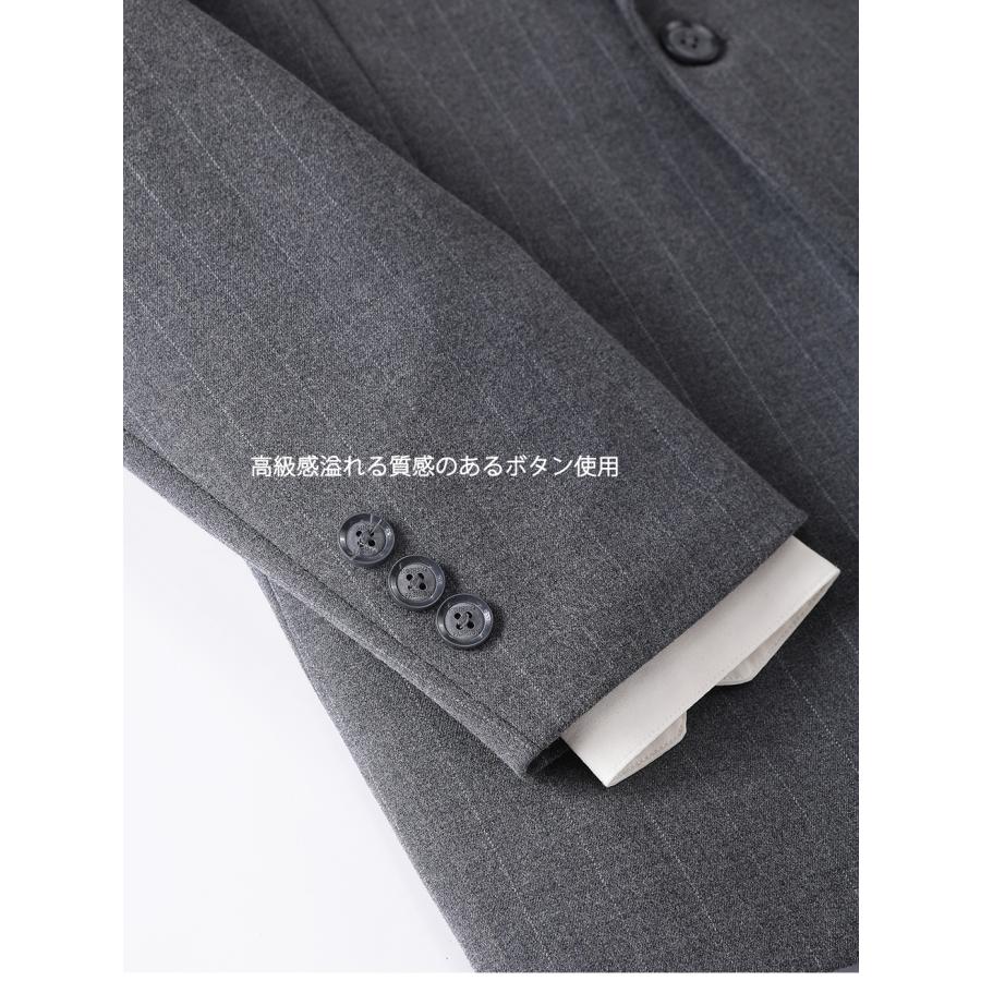 ジャケット メンズ テーラードジャケット ウール ストライプ柄 ブローチ付き おしゃれ ウール混 ウールジャケット 春 秋 冬 メンズアウター 30代 40代 50代 | ホームアイホーム | 08