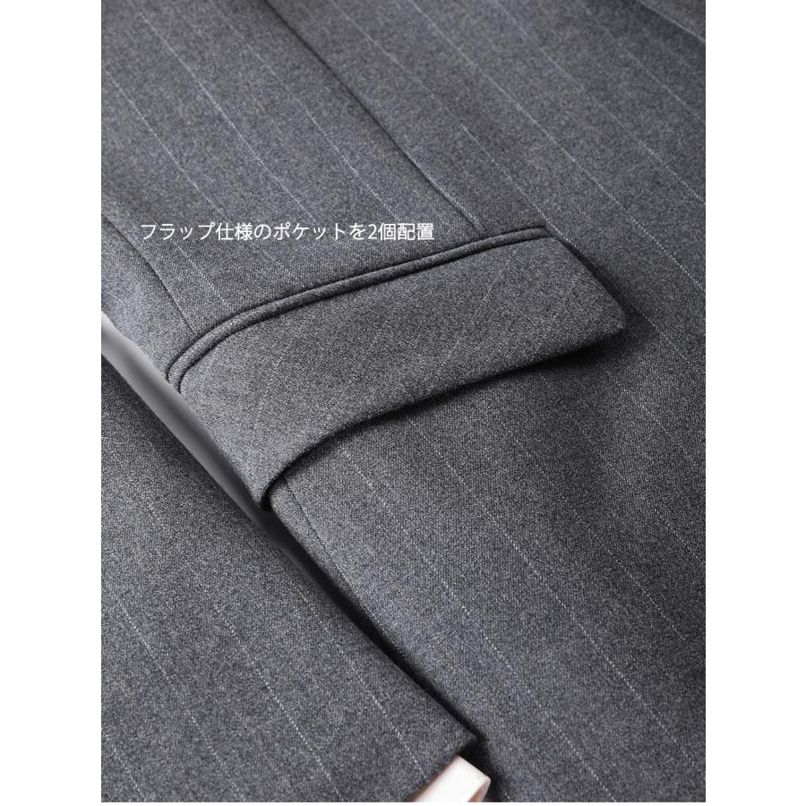 ジャケット メンズ テーラードジャケット ウール ストライプ柄 ブローチ付き おしゃれ ウール混 ウールジャケット 春 秋 冬 メンズアウター 30代 40代 50代 | ホームアイホーム | 09