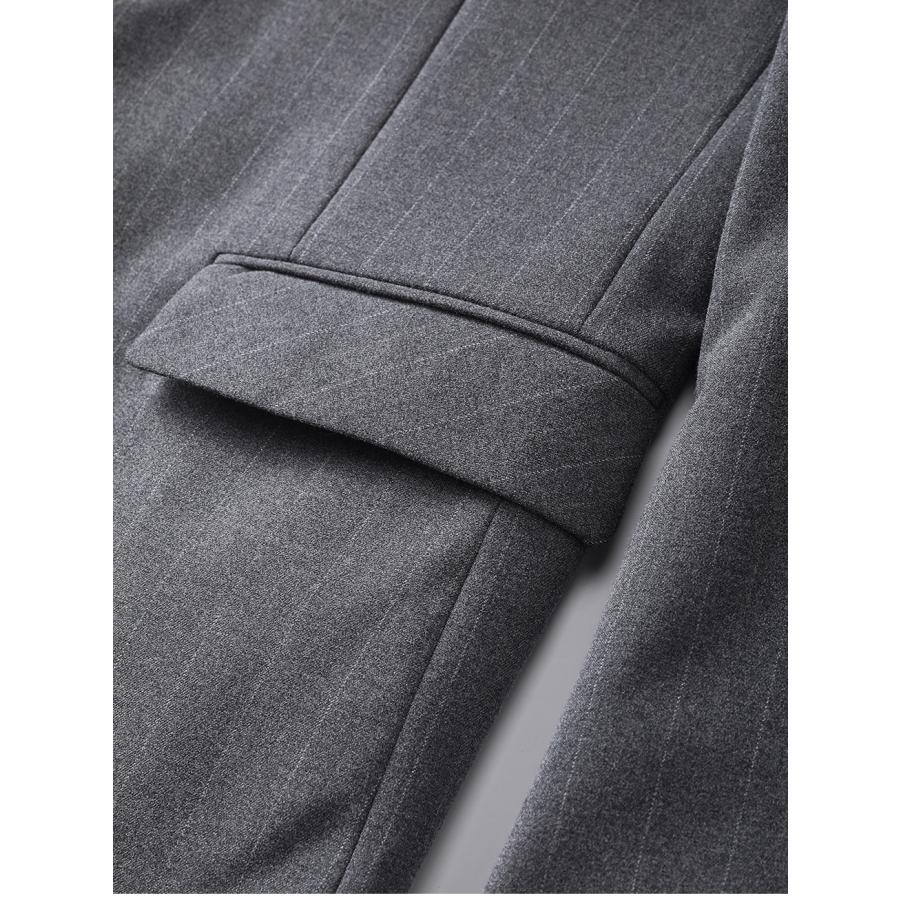 ジャケット メンズ テーラードジャケット ウール ストライプ柄 ブローチ付き おしゃれ ウール混 ウールジャケット 春 秋 冬 メンズアウター 30代 40代 50代 | ホームアイホーム | 10