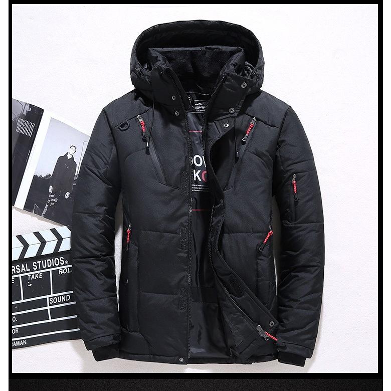 ダウンジャケット メンズ フード付き 無地 ハイネック 防寒 撥水 アウター | ホームアイホーム | 02