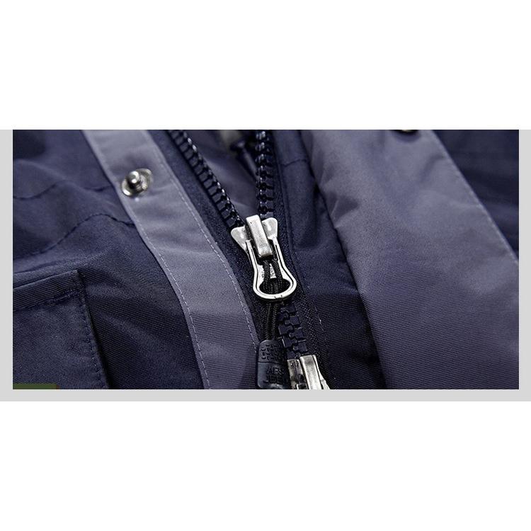 ダウンジャケット メンズ ワッペン付き 無地 防水 ラクーンファー 保温