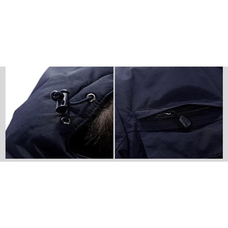 ダウンジャケット メンズ ワッペン付き 無地 防水 ラクーンファー 保温