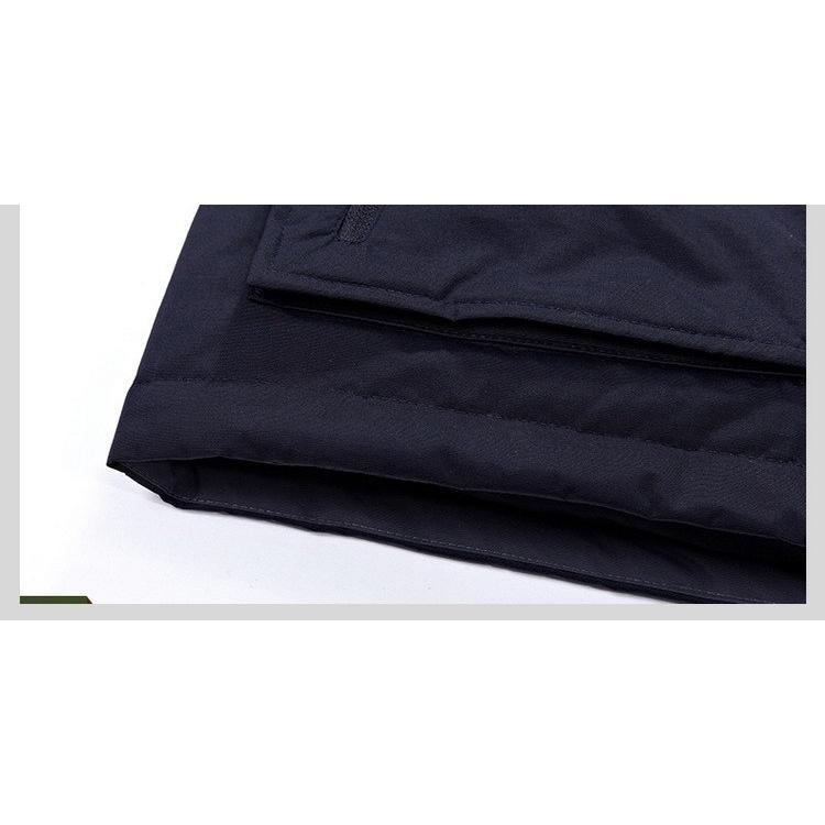 ダウンジャケット メンズ ワッペン付き 無地 防水 ラクーンファー 保温