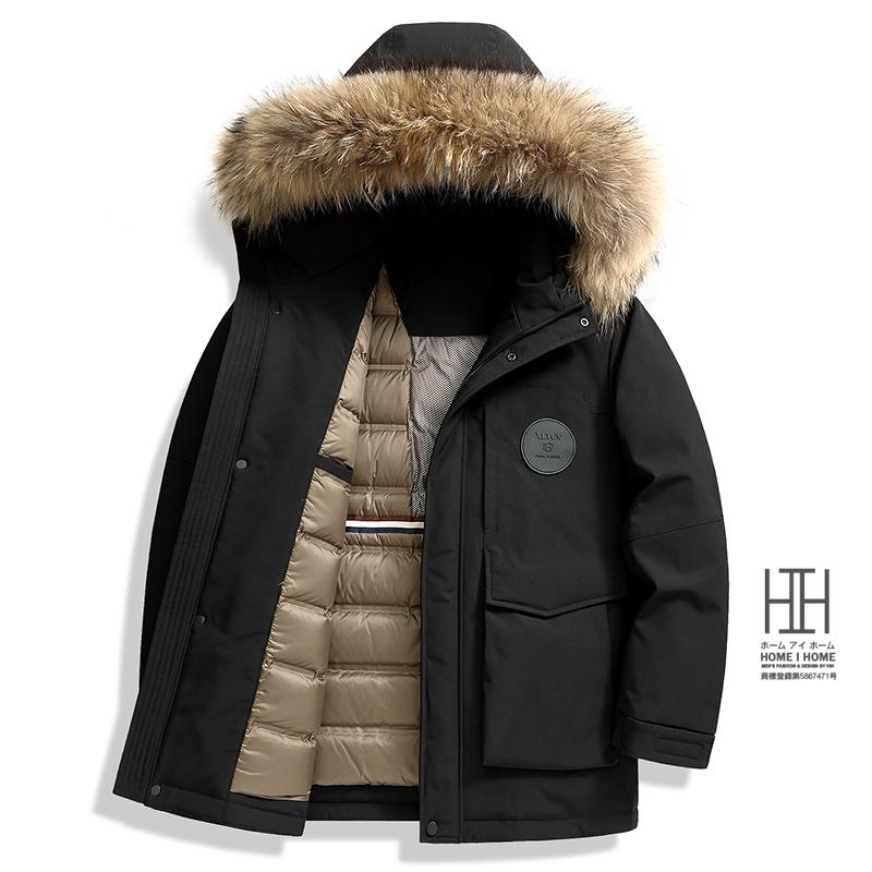 ダウン ジャケット メンズ ダウン 撥水加工 ファー付き ラクーンファー