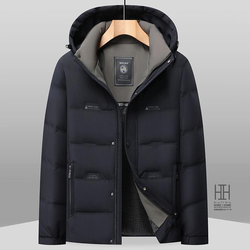 ダウンジャケット メンズ おしゃれ 脱着式フード 防寒着 リアルダウン ボリュームネック シンプル 防寒対策 暖かい 防風 保温 アウター ブルゾン ダウンコート | ホームアイホーム
