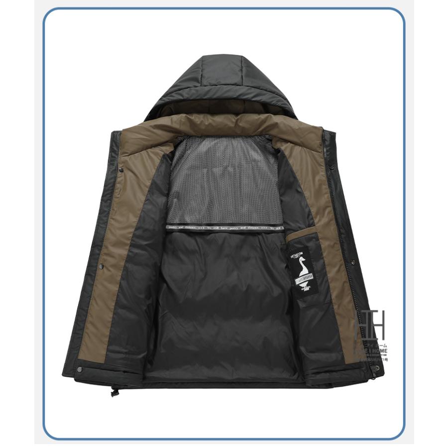 極暖ダウン ダウンジャケット メンズ おしゃれ ダウン ジャケット 防寒 フード付き 撥水加工 通勤 防風 保温 アウトドア 暖かい ブルゾン 防寒 暖かい あったか | ホームアイホーム | 08