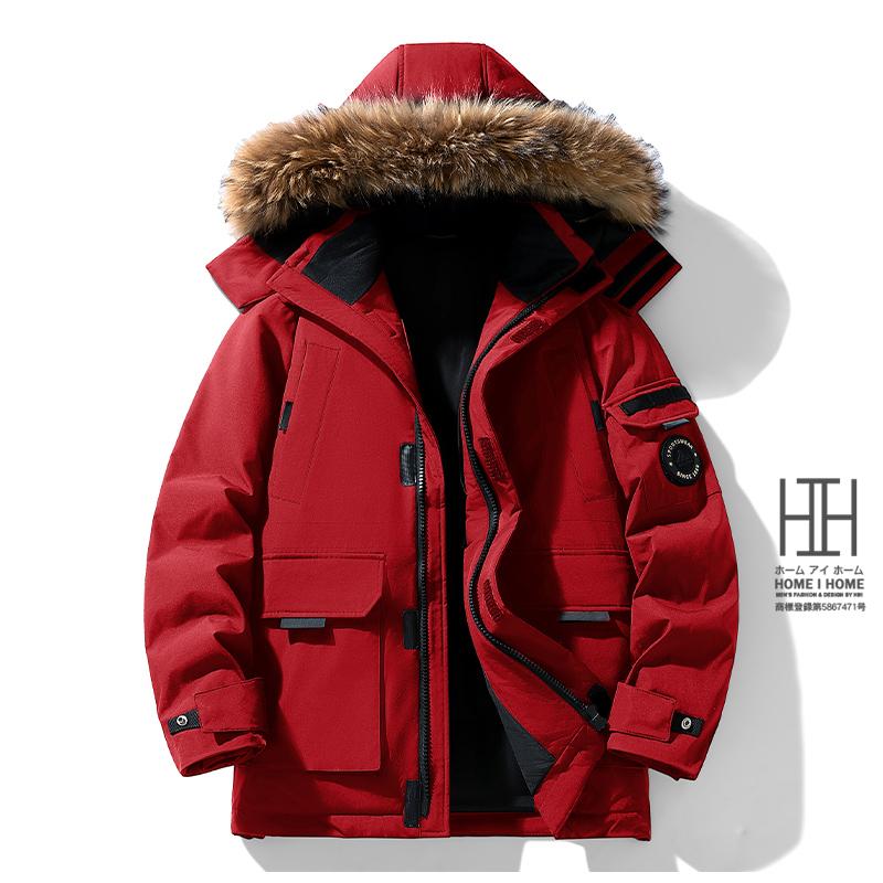 ダウンジャケット メンズ カモフラージュ 赤 アウター 暖かい ダウン ファー付き 撥水加工 防風 厚手 防寒 保温 大きいサイズ ミリタリー ゆったり アウトドア | ホームアイホーム | 16