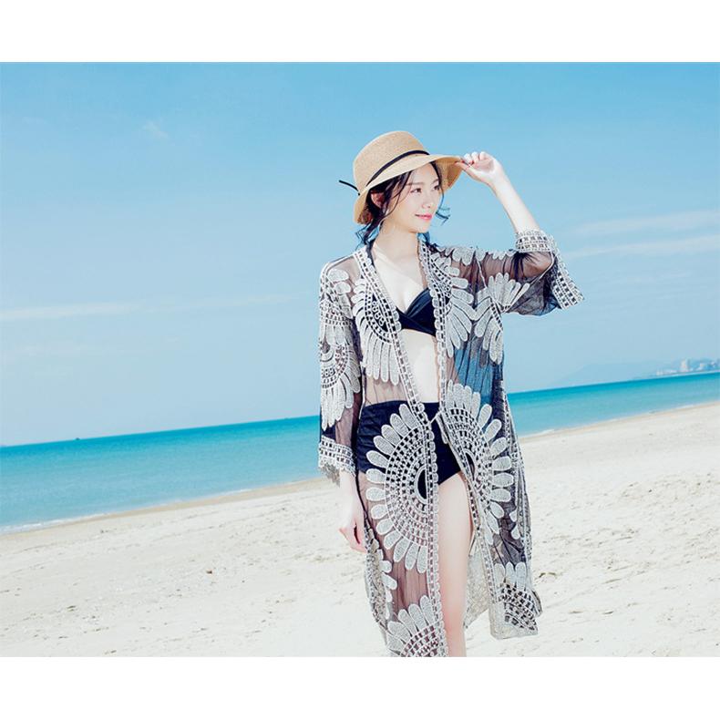 ラッシュガード ロング丈 お洒落な 水着の上に着る 編み ワンピース レース レデイーズ 婦人服 女性 大人 かわいい | ホームアイホーム | 11