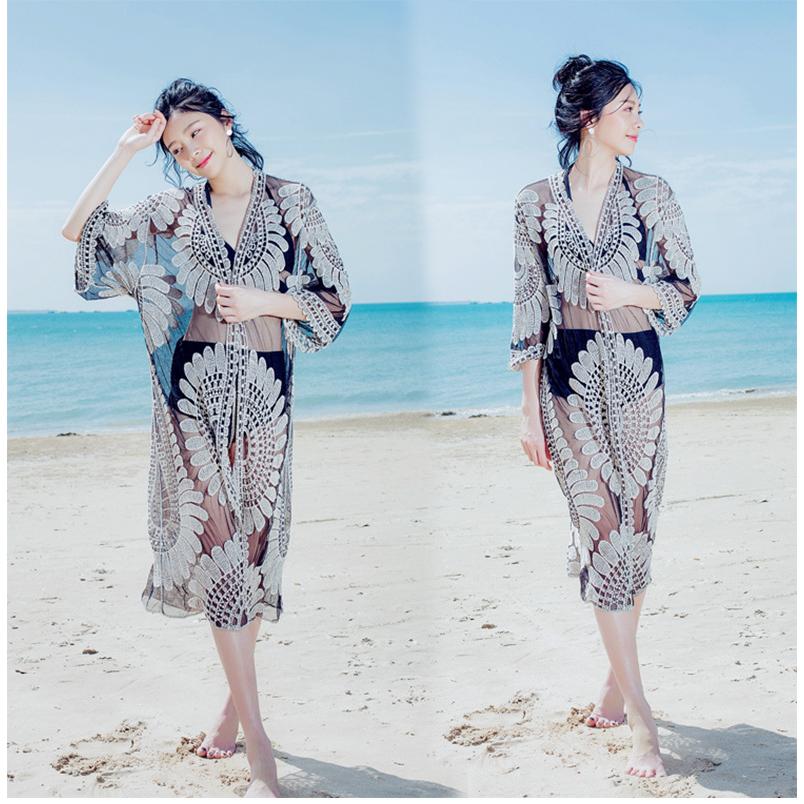 ラッシュガード ロング丈 お洒落な 水着の上に着る 編み ワンピース レース レデイーズ 婦人服 女性 大人 かわいい | ホームアイホーム | 12