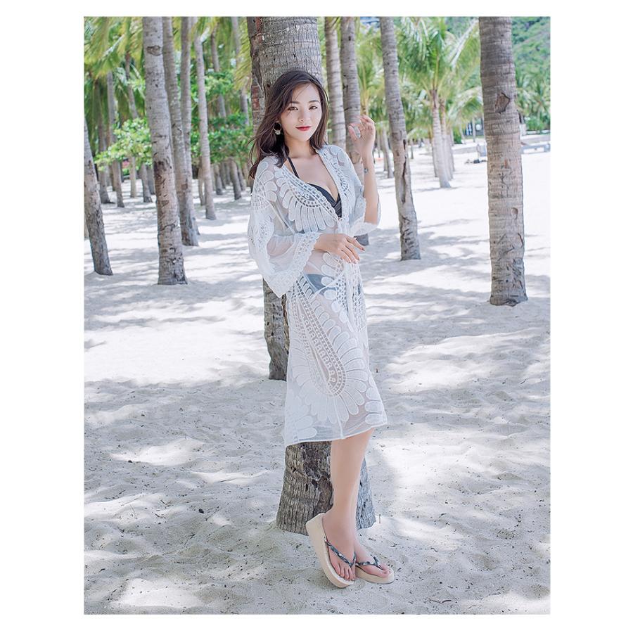 ラッシュガード ロング丈 お洒落な 水着の上に着る 編み ワンピース レース レデイーズ 婦人服 女性 大人 かわいい | ホームアイホーム | 16